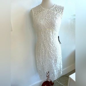 Bebe White Lace Dress Asymmetrical Hem BNWT 12/XL